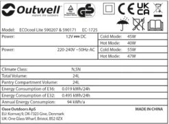 Outwell Ecocool Lite Elektrische Koelbox - 24 Liter - Donkerblauw -Buiten Kamperen Winkel 1068 1900 ecocool blauw 4