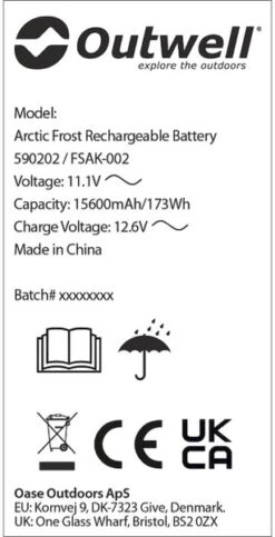 Outwell Oplaadbare Accu Voor Arctic Frost Koelboxen 9 Outwell Oplaadbare Accu Voor Arctic Frost Koelboxen -Buiten Kamperen Winkel 1069 1900 accu 4