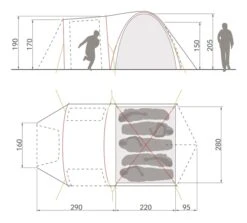 Vaude Campo Casa XT Koepeltent - 3/4 Persoons -Buiten Kamperen Winkel 14229 g