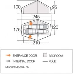 Vango F10 Helium UL 2 Ultralichte Trekking Tunneltent - 1/2 Persoons - Groen -Buiten Kamperen Winkel 1900 1783 f10 helium ul 2 1