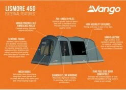Vango Lismore 450 Tunneltent - 4 Persoons - Groen -Buiten Kamperen Winkel 1900 1783 lismore 450 package 3