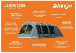 Vango Lismore 600XL Tunneltent - 5 Persoons - Groen -Buiten Kamperen Winkel 1900 1783 lismore 600xl package 2