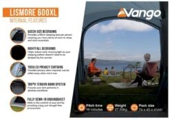 Vango Lismore 600XL Tunneltent - 5 Persoons - Groen -Buiten Kamperen Winkel 1900 1783 lismore 600xl package 3