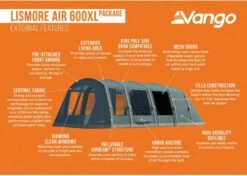 Vango Lismore Air 600XL Opblaasbare Tunneltent - 5 Persoons - Groen -Buiten Kamperen Winkel 1900 1783 lismore air 600xl package 3