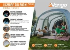 Vango Lismore Air 600XL Opblaasbare Tunneltent - 5 Persoons - Groen -Buiten Kamperen Winkel 1900 1783 lismore air 600xl package 4