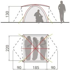 Vaude Campo Grande Koepeltent - 3-4 Persoons - Groen -Buiten Kamperen Winkel 1900 1883 14225 g 5