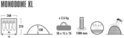 High Peak Monodome XL Koepeltent - 4 Persoons - Pearl -Buiten Kamperen Winkel 370 1200 4001690103121.pt01