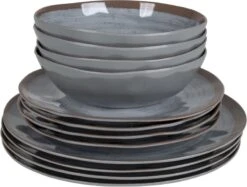 Bo-Camp Halo Melamine Serviesset - 12-delig - Grijs -Buiten Kamperen Winkel 6181390 02 resultaat