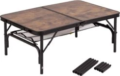 Bo-Camp Industrial Decatur 90 X 60 Campingtafel - Zwart/houtlook -Buiten Kamperen Winkel 900 1186 1404200 03
