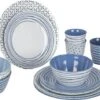 Bo-Camp Mix & Match Melamine Serviesset - 16-delig - Blauw -Buiten Kamperen Winkel 900 1358 6181382