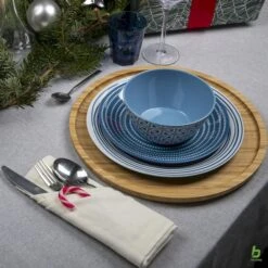 Bo-Camp Mix & Match Melamine Serviesset - 16-delig - Blauw -Buiten Kamperen Winkel 900 900 img 8833