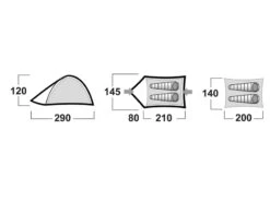 Husky Bizam Koepeltent - 2+ Persoons -Buiten Kamperen Winkel bizam afmetingen