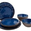 Bo-Camp Halo Melamine Serviesset - 12-delig - Blauw -Buiten Kamperen Winkel bo camp halo blauw