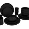 Bo-Camp Patom Melamine Serviesset - 16-delig - Zwart -Buiten Kamperen Winkel bo camp patom zwart