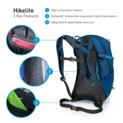 Osprey Hikelite Wandelrugzak - 18 Liter - Zwart -Buiten Kamperen Winkel osprey hikelite 18 1